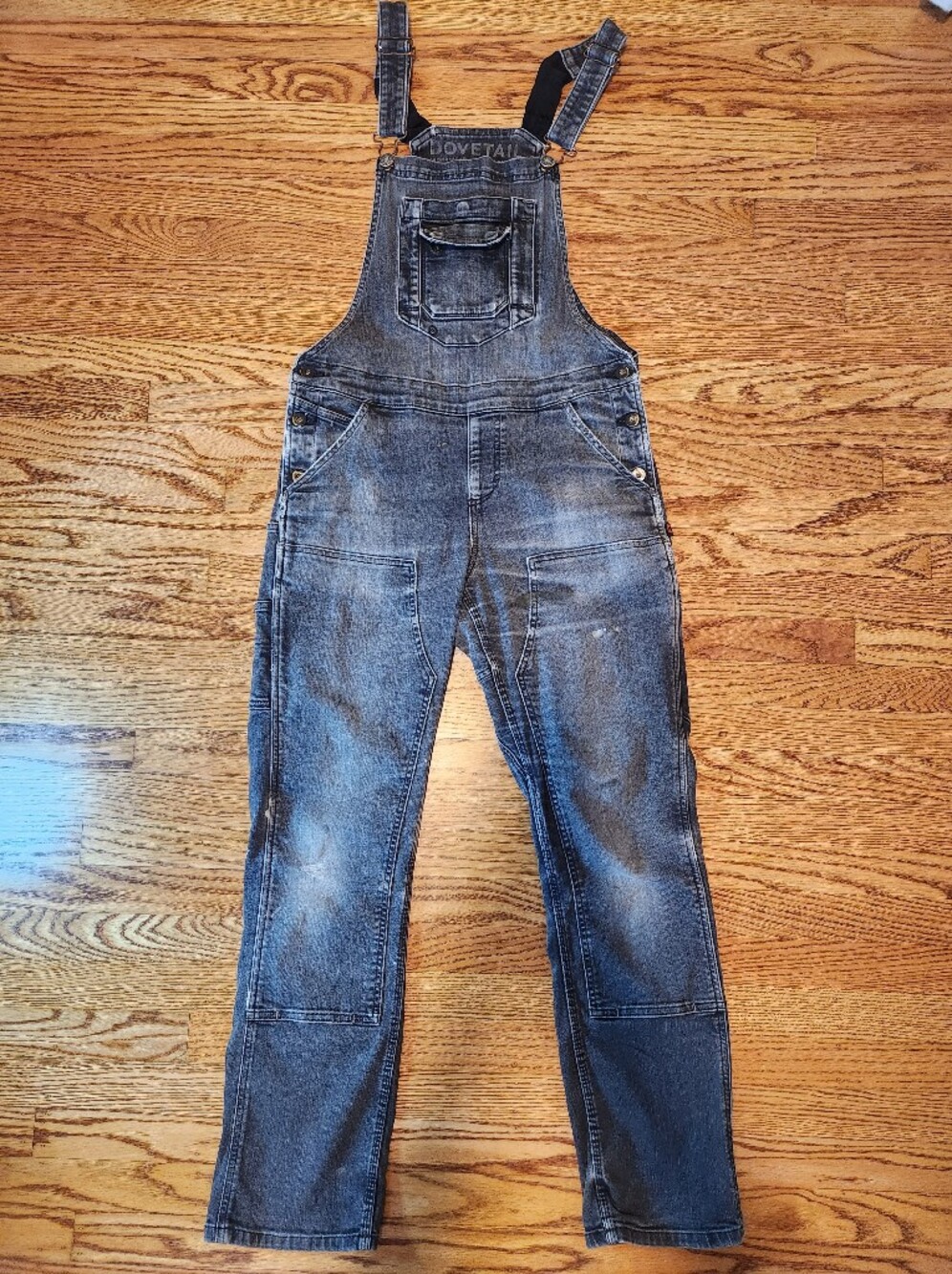 Dovetail Freshley Black Denim Overalls Sz 8